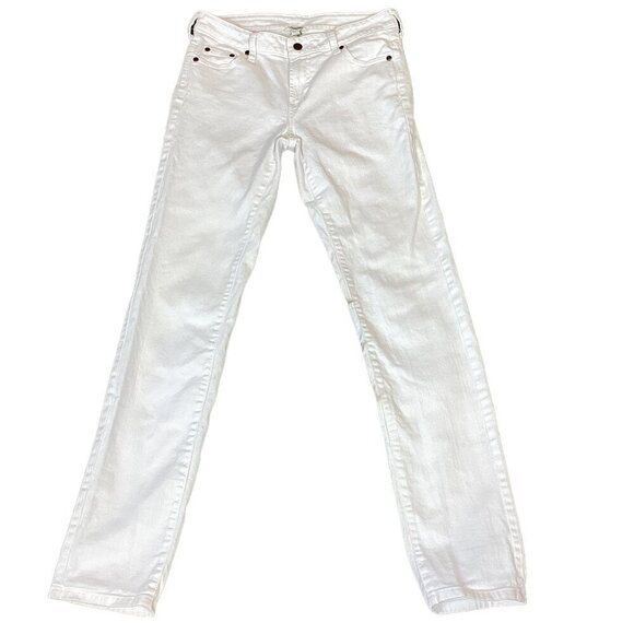 Garnet Hill Womens Straight Leg Mid Rise 5 Pocket Stretch Jeans Sz 2 White 289D - Picture 3 of 11